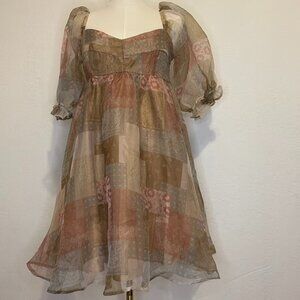 & Mercy sheer patch art dress